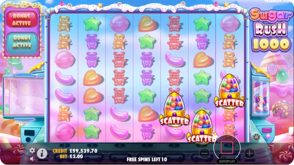 Free Spins feature in Sugar Rush 1000
