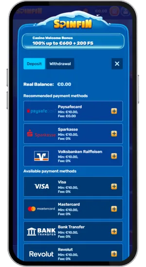 Einzahlen und Bonus erhalten