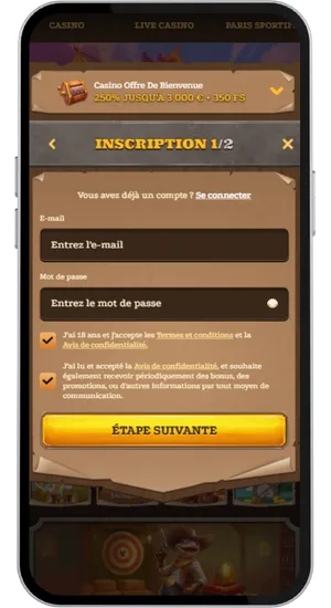 Remplir le formulaire d’inscription et vérifier votre e-mail ou téléphone