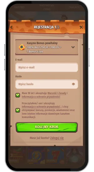 Wypełnij formularz rejestracyjny